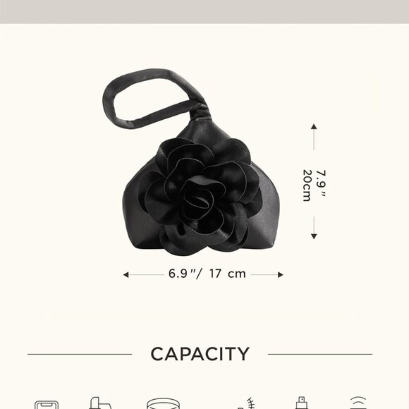 Clutch Purse Women Satin Floral Evening Bag Wristlet for Party Travel - Picture 7 of 7